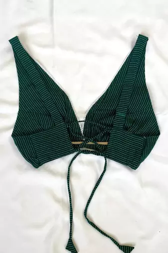 Bottle-green-deep-v-neck-cotton-kantha-bra-kj0099
