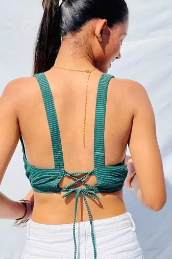 Bottle-green-deep-v-neck-cotton-kantha-bra-kj0099