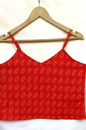 Orange-s-pattern-cotton-kantha-spaghetti-top-kj0102