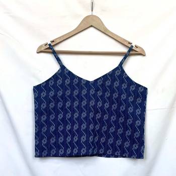 Navy-blue-s-pattern-cotton-kantha-crop-top-kj0103 1