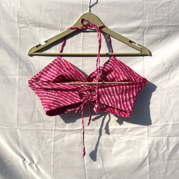 Pink-lehariya-criss-cross-cotton-top-kj0125 2