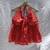 Pink-orange-lehariya-front-knot-halter-neck-cotton-top-kj0137