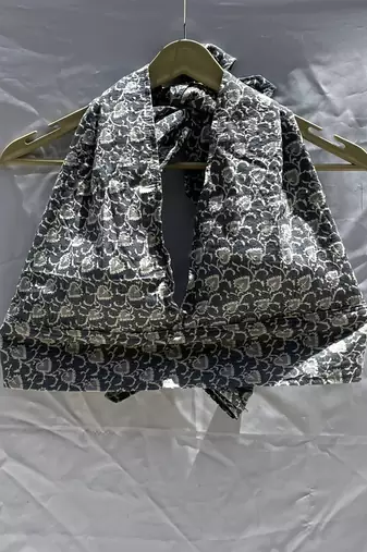 Grey-butti-katha-halter-neck-back-knot-cotton-top-kj0138