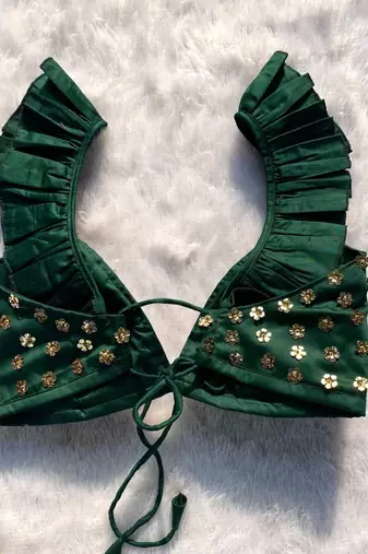 Bottle-green-floral-sequin-handwork-bra-kj0205