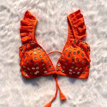 Orange-floral-sequin-handwork-bra-kj0206 1