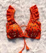 Orange-floral-sequin-handwork-bra-kj0206