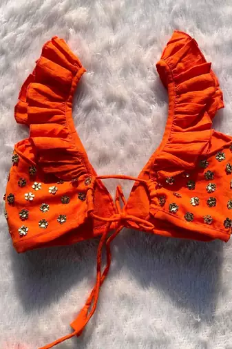 Orange-floral-sequin-handwork-bra-kj0206