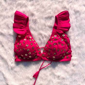 Pink-floral-sequin-handwork-bra-kj0206 1