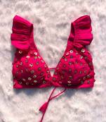 Pink-floral-sequin-handwork-bra-kj0206