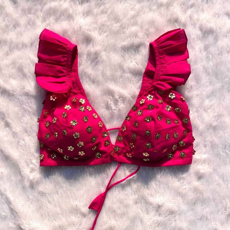 Pink-floral-sequin-handwork-bra-kj0206
