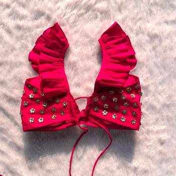 Pink-floral-sequin-handwork-bra-kj0206 2