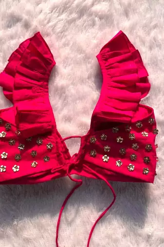 Pink-floral-sequin-handwork-bra-kj0206