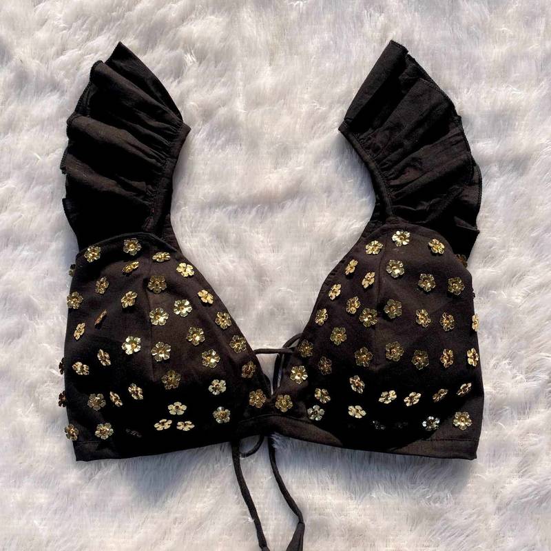 Black-floral-sequin-handwork-bra-kj0208