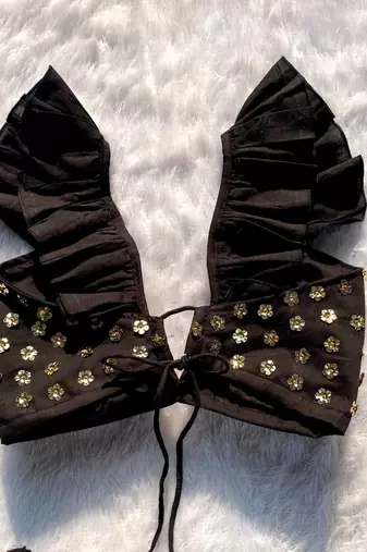 Black-floral-sequin-handwork-bra-kj0208