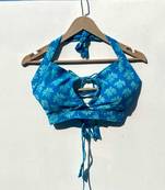 Blue-handblock-halter-neck-bra-kj0250