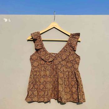 Mustard-ajrakh-cotton-top-kj0277 1