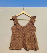 Mustard-ajrakh-cotton-top-kj0277