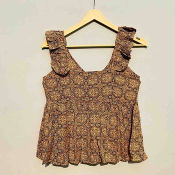 Mustard-ajrakh-cotton-top-kj0277 2