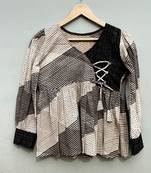 Black-and-white-angrakha-cotton-top-kj0281