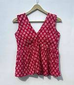 Red-arrow-deep-neck-cotton-top-kj0289