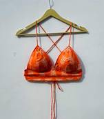 Neon-orange-hand-block-bra-kj0308