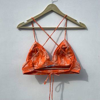 Neon-orange-hand-block-bra-kj0308 2