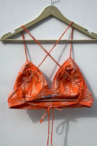 Neon-orange-hand-block-bra-kj0308