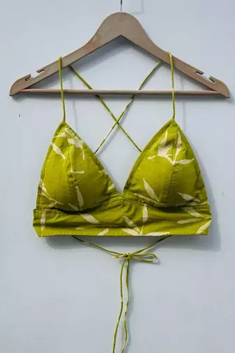 Green-bird-hand-block-bra-kj0309