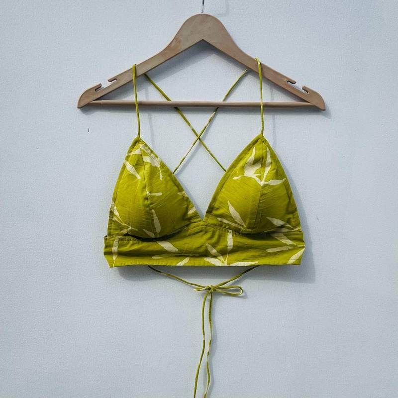 Green-bird-hand-block-bra-kj0309