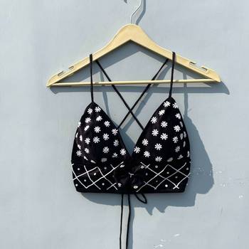Black-velvet-handwork-bra-kj0320 1