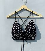 Black-velvet-handwork-bra-kj0320