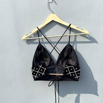 Black-velvet-handwork-bra-kj0320 2