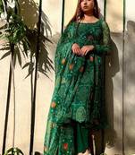 Bottle-green-bandhej-chiffon-suit-at0330