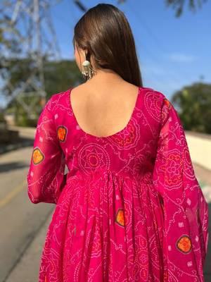 Pink-bandhej-mirror-chiffon-suit-set-at0332 3