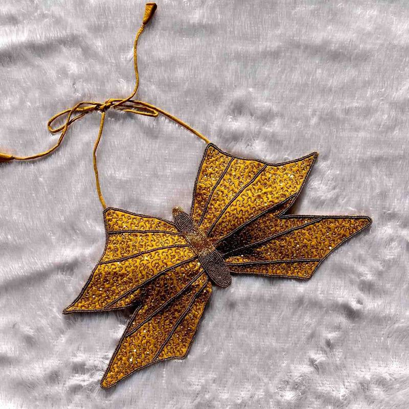 Mustard-handwork-butterfly-top-kj0333