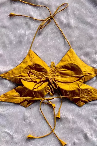 Mustard-handwork-butterfly-top-kj0333