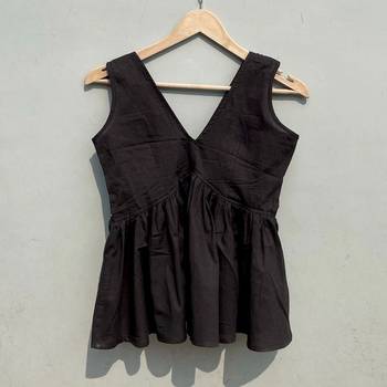 Black-zari-embroidery-depp-neck-cotton-top-kj0425 2