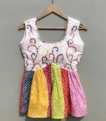 Multicolor-lehariya-handwork-deep-neck-cotton-top-kj0426