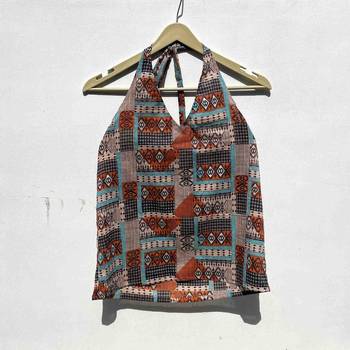 Multicolor-abstract-halter-neck-cotton-top-kj0433 1