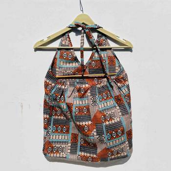 Multicolor-abstract-halter-neck-cotton-top-kj0433 2