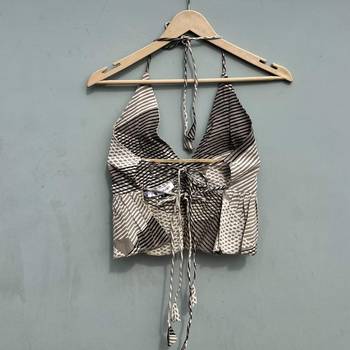 Black-grey-stripe-cotton-bralette-kj0439 2