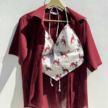 Maroon-wine-shirt-camel-bra-combo-kj0527 2
