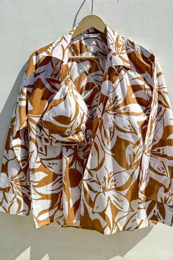 Light-brown-abstract-floral-overall-combo-kj0530
