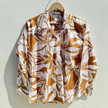 Light-brown-abstract-floral-overall-combo-kj0530 2
