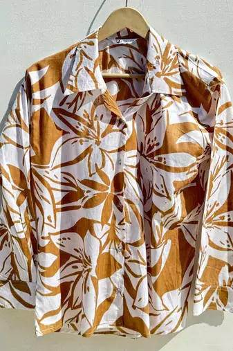 Light-brown-abstract-floral-overall-combo-kj0530