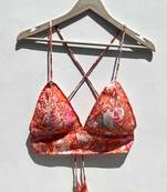Peach-floral-overall-cotton-bra-kj0565