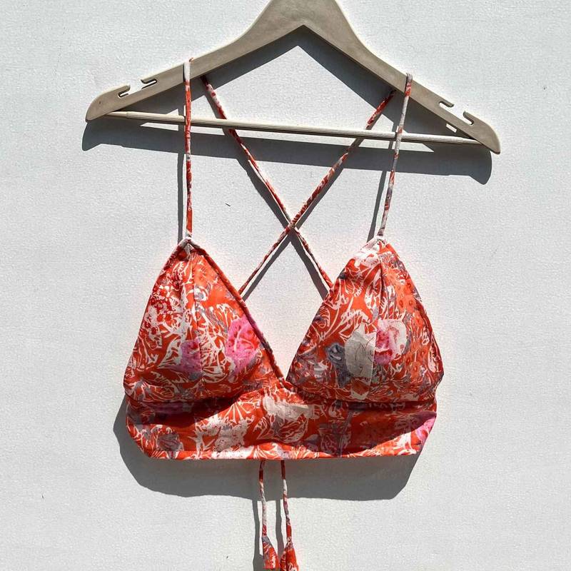 Peach-floral-overall-cotton-bra-kj0565