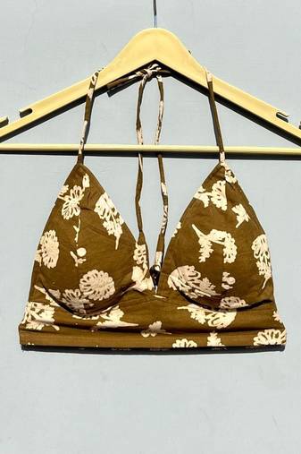 Olive-green-handblock-halter-neck-cotton-top-kj0587