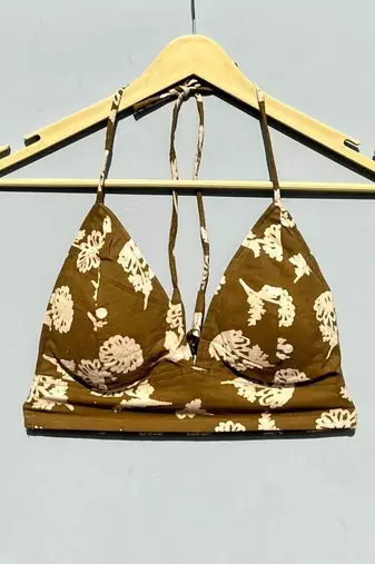 Olive-green-handblock-halter-neck-cotton-top-kj0587