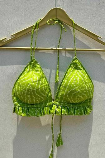 Neon-green-bandhej-cotton-bra-kj0611